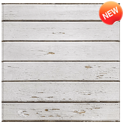 3D White Wood Grain Peel and Stick Wall Tile